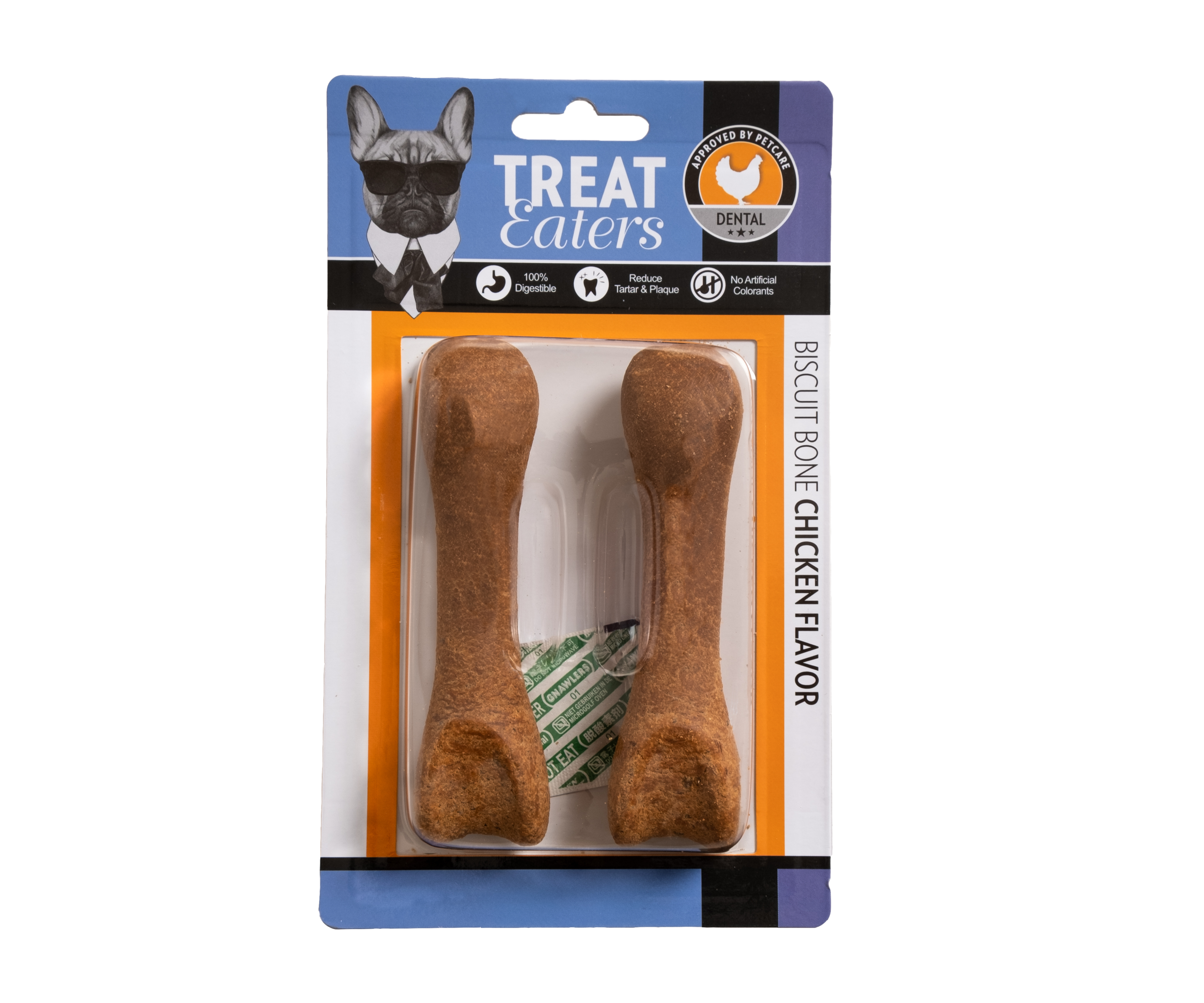 21022_TreatEaters_SmallBiscuitBoneChickenFlavor_p_300ppi Treateaters Biscuit Bone Chicken Small 2-pack - Bild 1