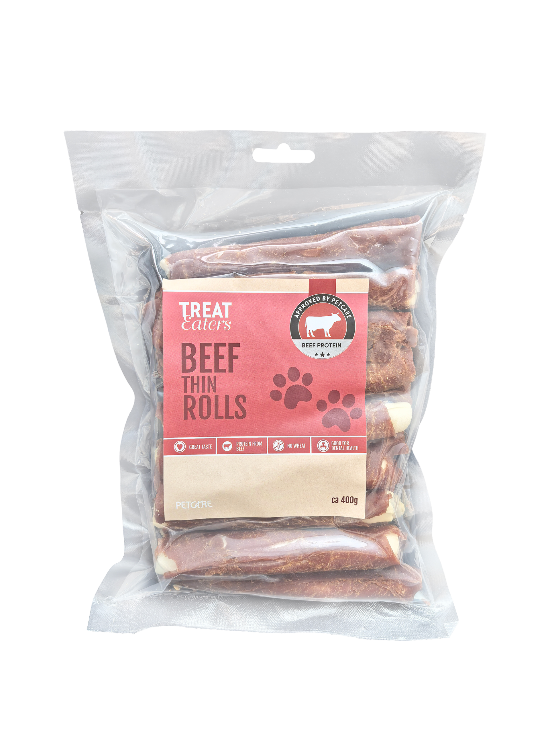 21880_TE_Beef Thin Rolls_Front_transparant Treateaters Beef Rolls 12,5 cm 400 g - Bild 1