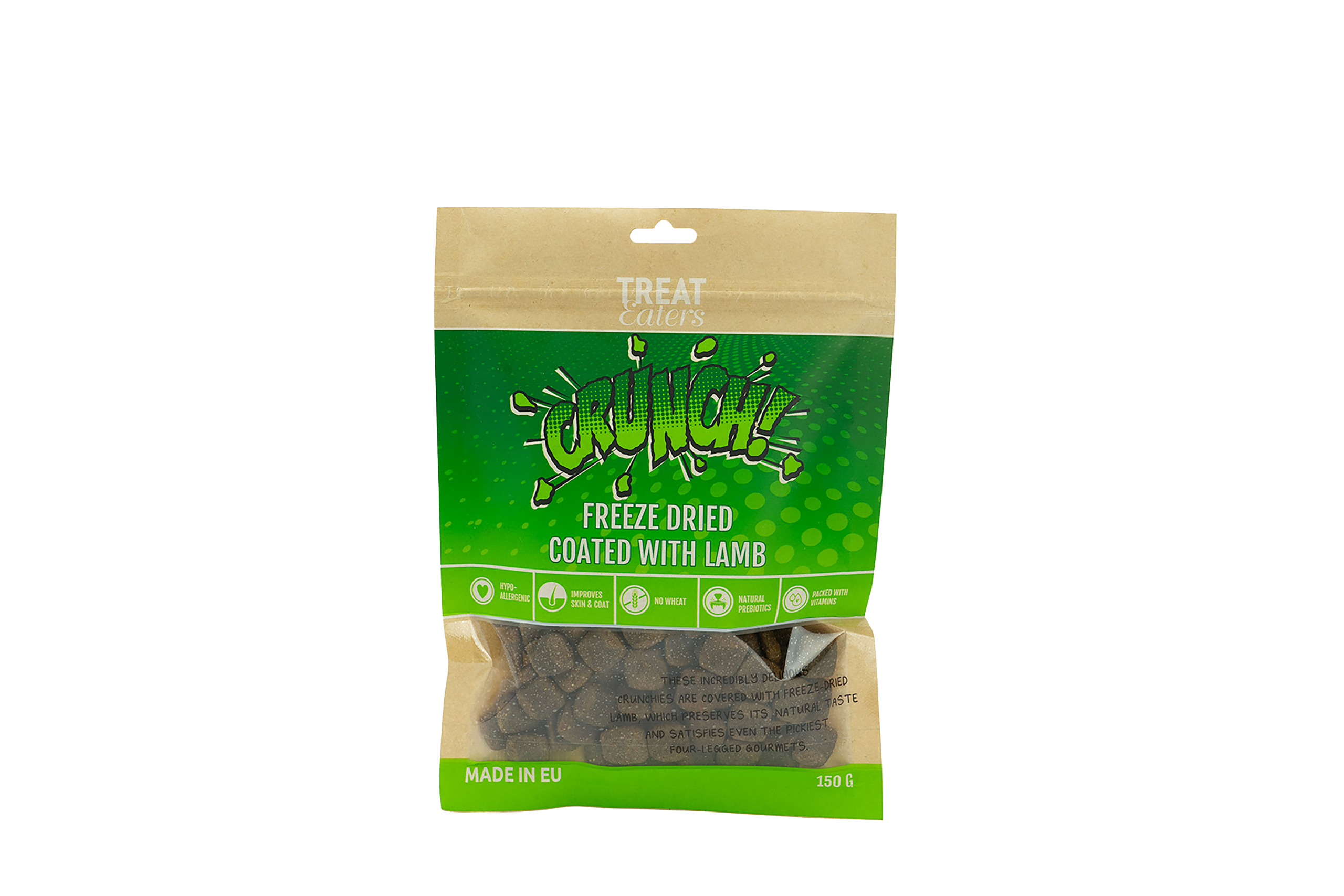 21971_treateaters_CRUNCH! Freeze dried coated with lamb_framsida_högupplöst (1) Treateaters Crunchers Lamb 150g - Bild 1
