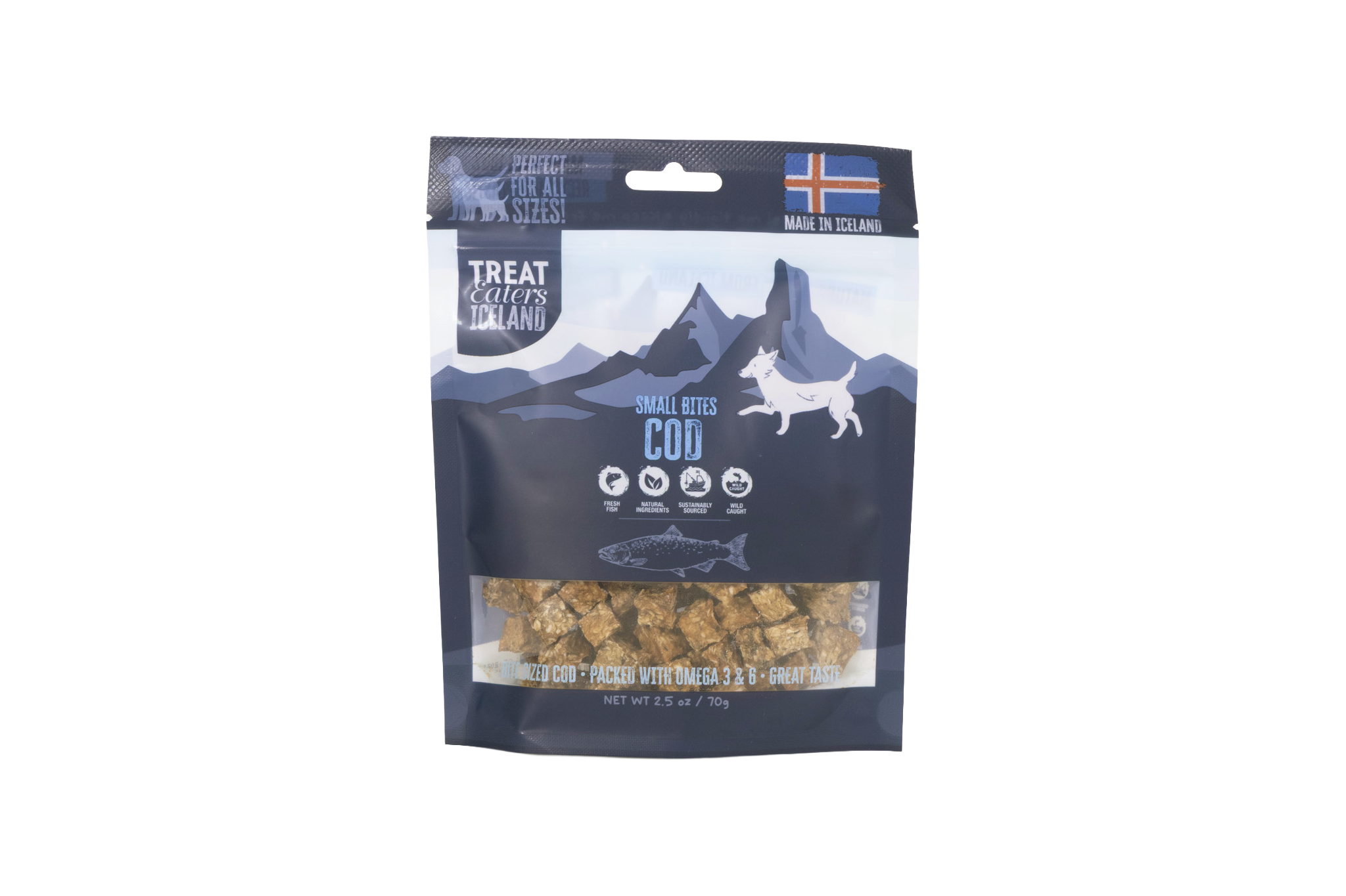 29001_TEICE_codsmallbites_front_hd_transparent Treateaters Iceland Cod Small Bites 70g - Image 1