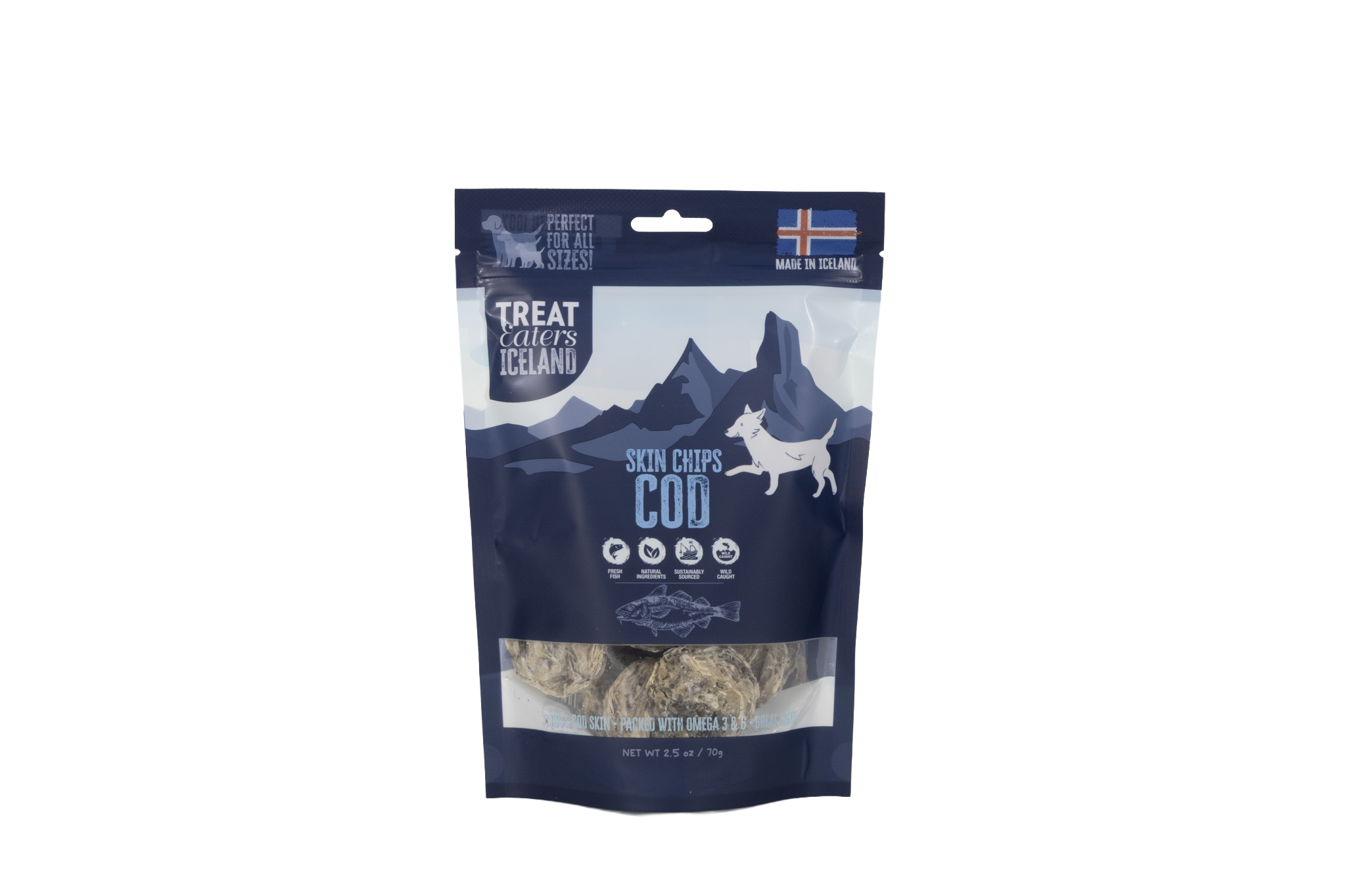 29044_TEICE_codskinlargebites_front_hd_transparent Treateaters Iceland Cod Large Bites 70g - Image 1